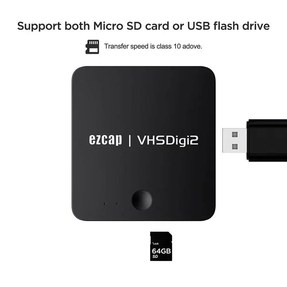 Analog Video Recorder AV Capture VHS To Digital Converter Video Tapes Transfers to Digital Format USB SD Hi8 DVD VCR DVR