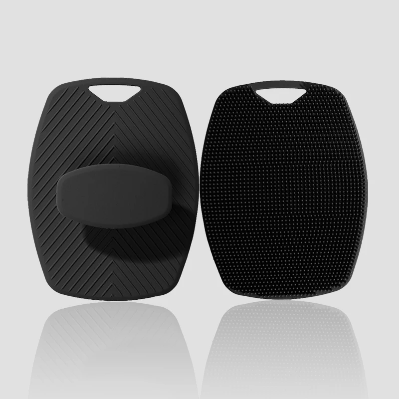 Hot Sale Custom Logo Premium Silicone Bath Scrubber Exfoliating Back Face Hair Scalp Brush Black Silicone Body Scrubber For Show