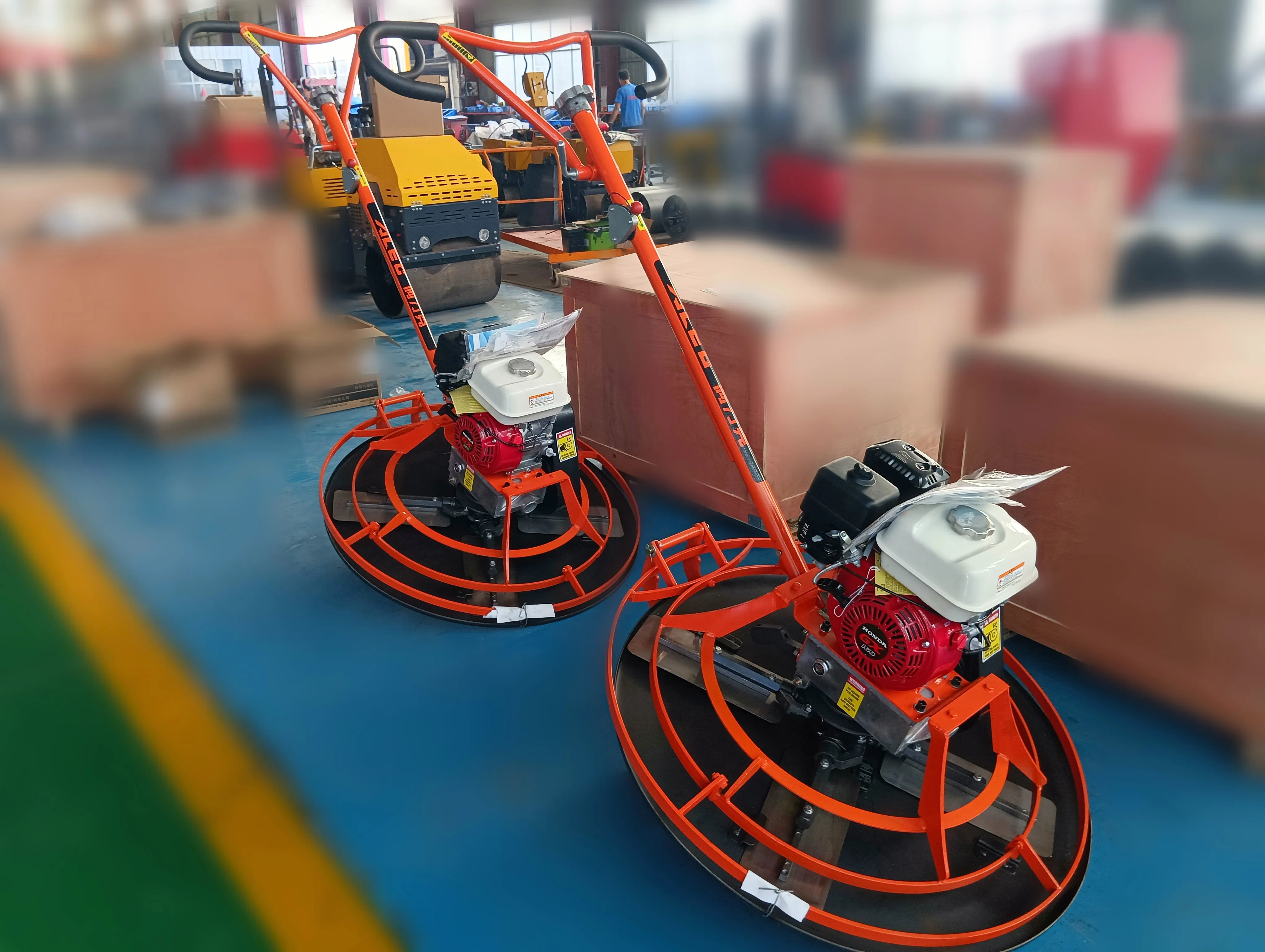 Construction Tools Mini 1000mm Working Diameter Heavy Type Gasoline Walk Behind Road Smoothing Finishing Concrete Power Trowel