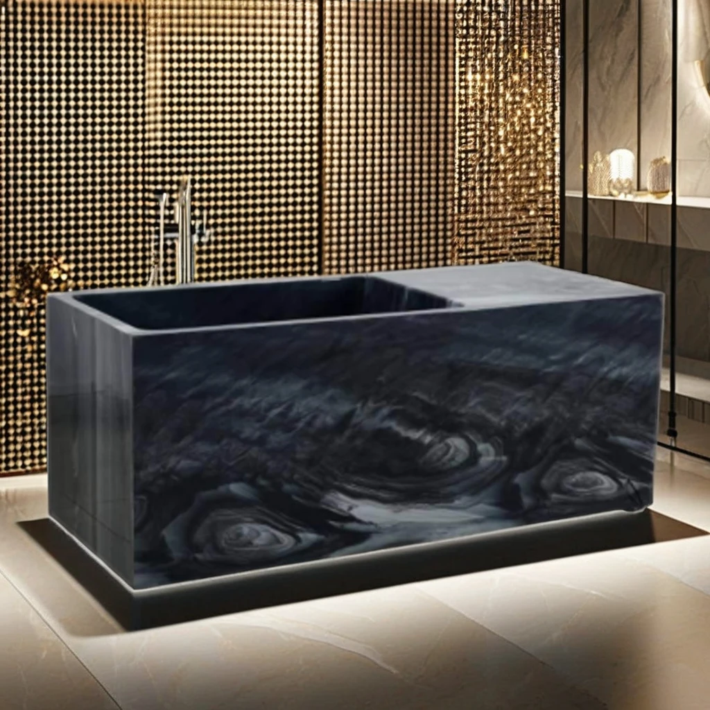Modern black Freestanding Spa Tub Built-In Refrigerator Cold Plunge Ice Bath Soaking Pool Indoor Bathroom CUPC luxury bath tubs