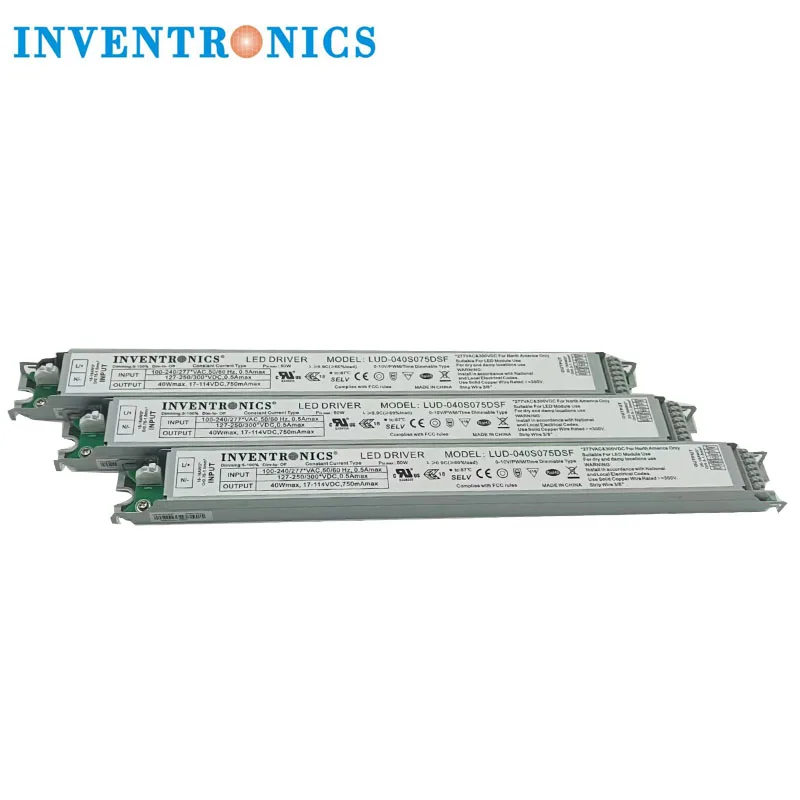 Inventronics LUD-040S075DSF 40 Вт программируемый IP20 драйвер Ультра тонкий светодиодный с регулируемой яркостью задающий сигнал 5 лет ордер
