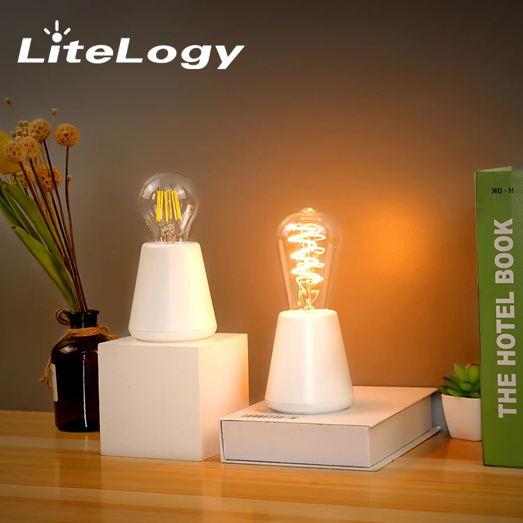 2022 Newest Design Rechargeable Cordless Hotel Table Lamps Restaurants Home Edison e27 Decorative Filament Bulb