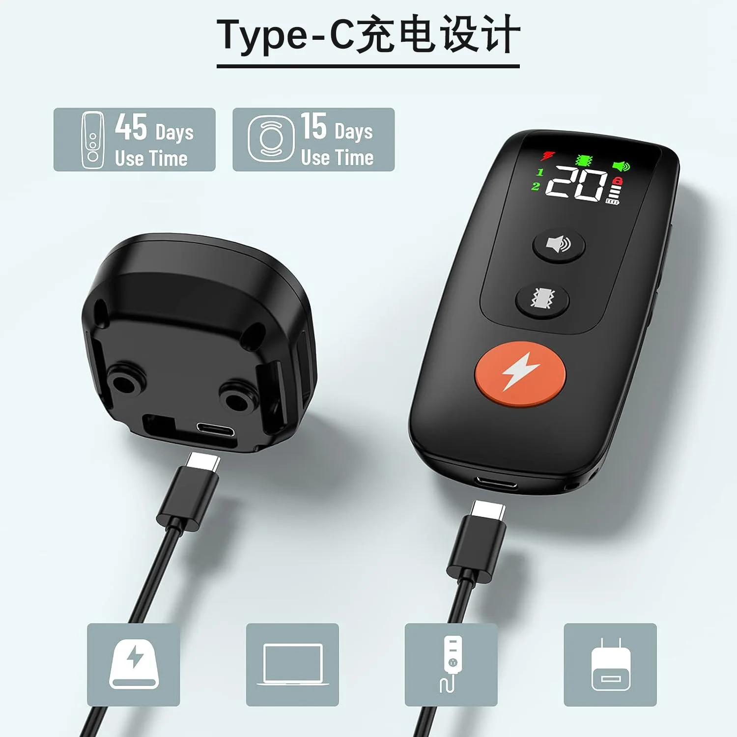 Rechargeable Waterproof 800m Remote Electronic Dog Training Collar