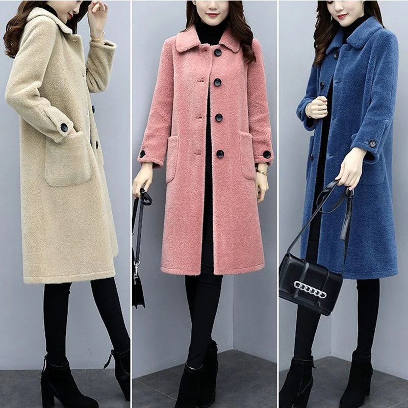 Custom wholesale new fashion design Winter jacket Green Real Mongolian Lamb fur coat for ladies faux fur