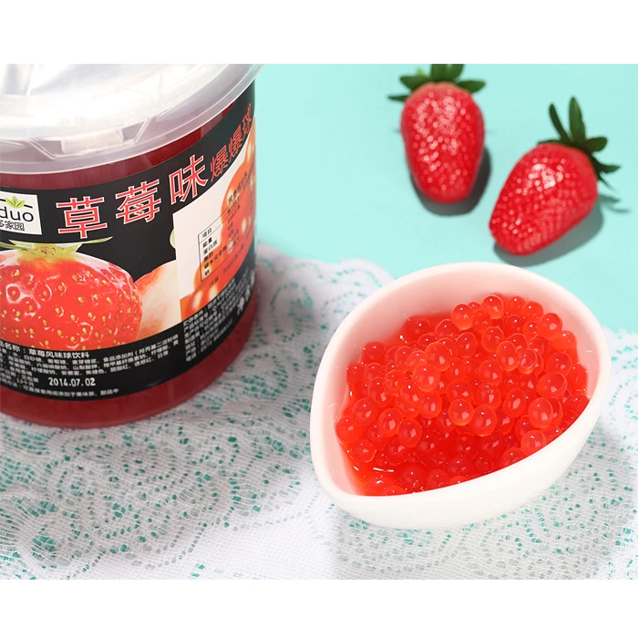 Taiwan Similar Products Fruit Juice Ball Popping Boba Strawberry Flavor