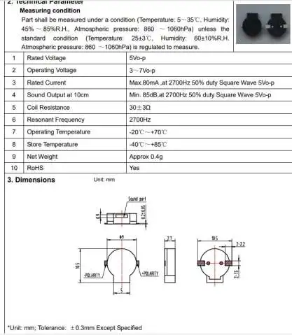 Top Sale 9*2.7MM 5V Small Buzzer SMD