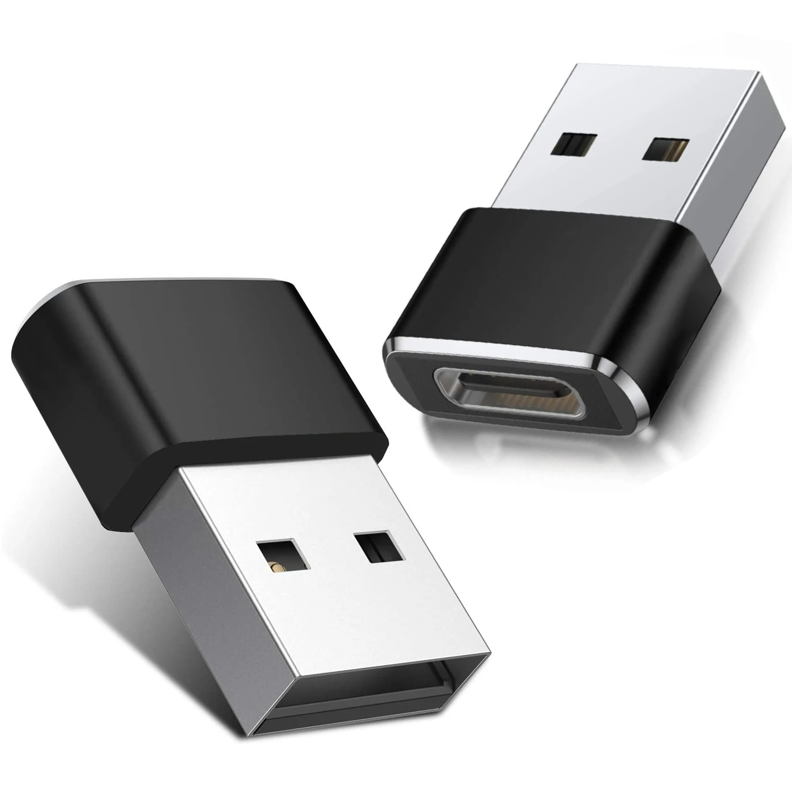 USB C Female to USB Male Adapter 2 Pack Type C to A Charger Cable Adapter for iPhone 11 12 Mini Pro Max Airpods iPad