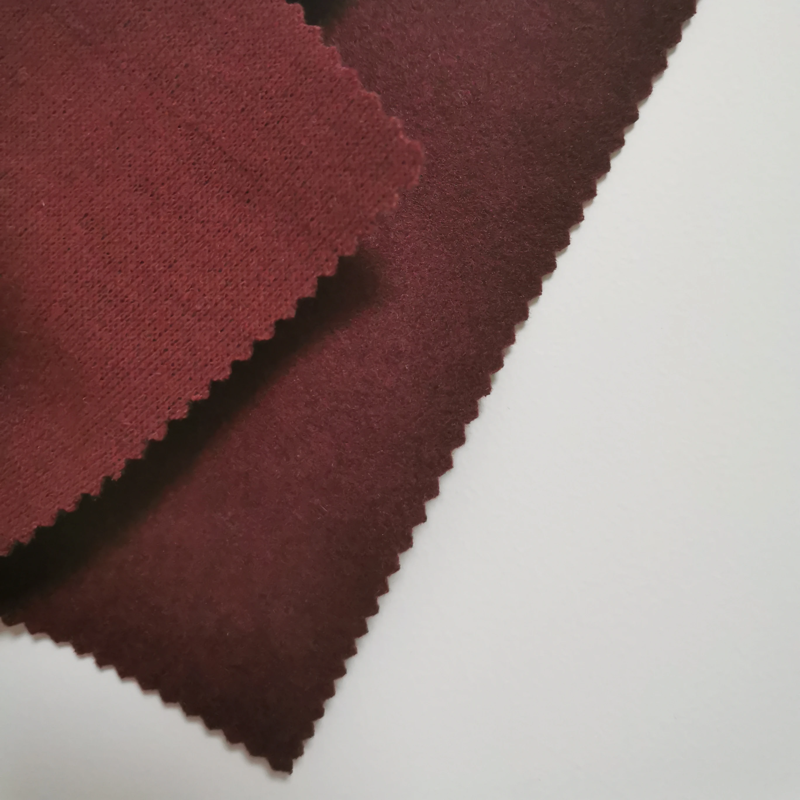Fashionable knitted fabric wine red ladies fabric material for cheap price