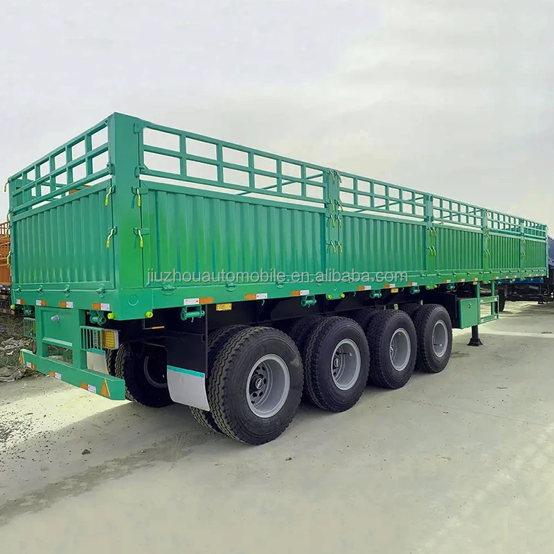 Hot Sale 345Axle Flat Box Truck Fence Semi Trailer Bulk Cargo Livestock Pig Transport