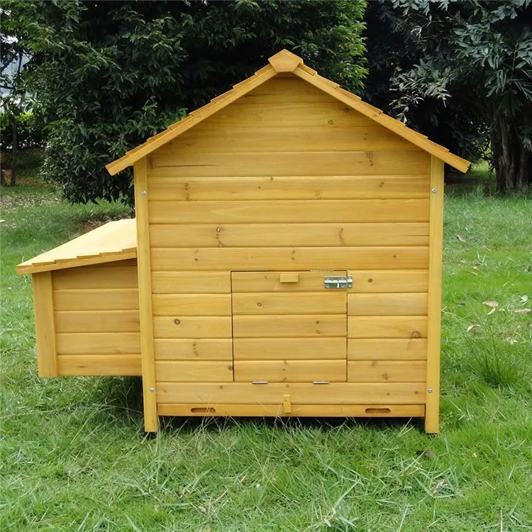 Movable Wooden Chicken Coop Two Layer Yellow Chicken Cage With Egg Nest Poultry Farm Outdoor Hen Pet Houses Cages