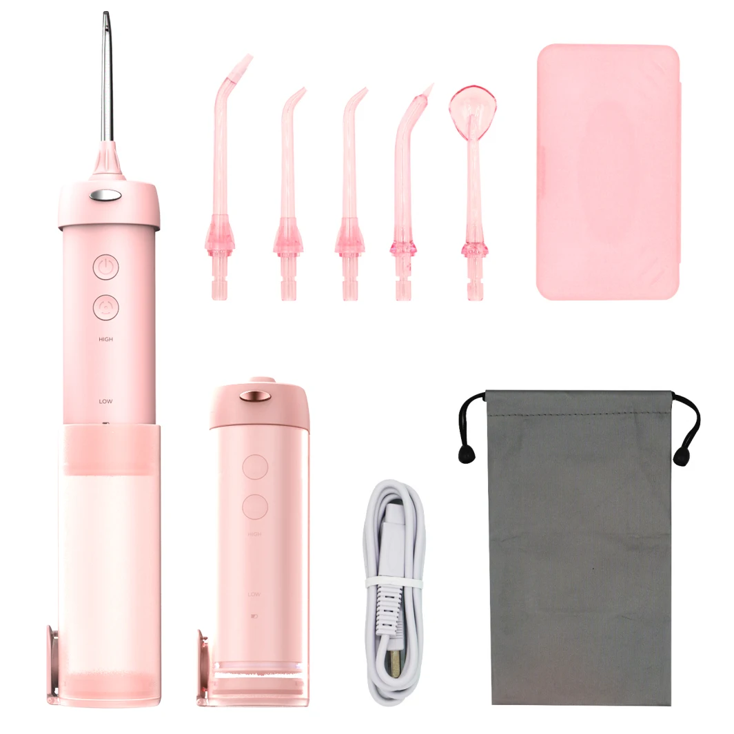Unifeel Dongguan Wholesale Pink Handheld Mini Gifts Water Flosser With Mouthrinse Oral Irrigator Ipx7 For Teeth 2021