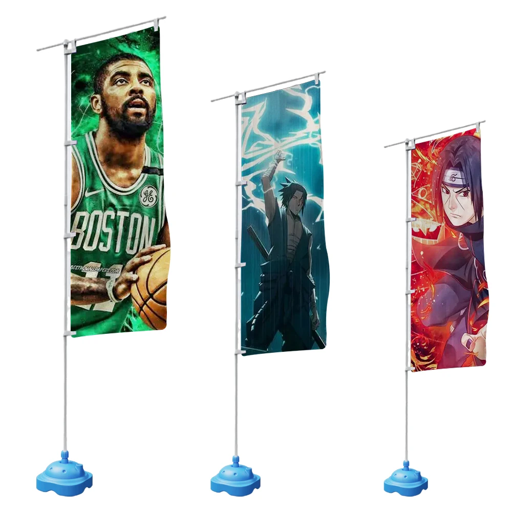 Advertising Japan Car Commerce Exhibition Racing Nabori Flag Show Double Sided Hanging Custom Nobori Flag Banner With Pole Stand
