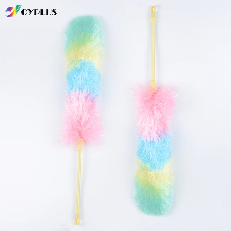 Пластиковая ручка, высокоплотная полипропиленовая статическая паутина для очистки автомобиля, пыльник из микрофибры, цветное перо