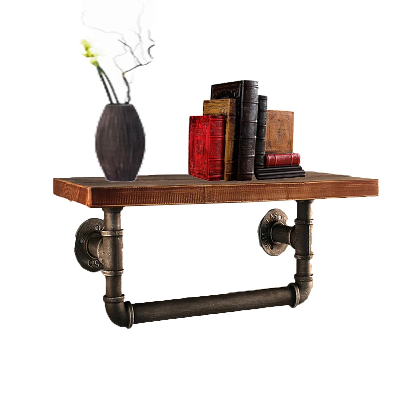 Storage shelves Unique style wrought iron water pipe soft bookshelf
