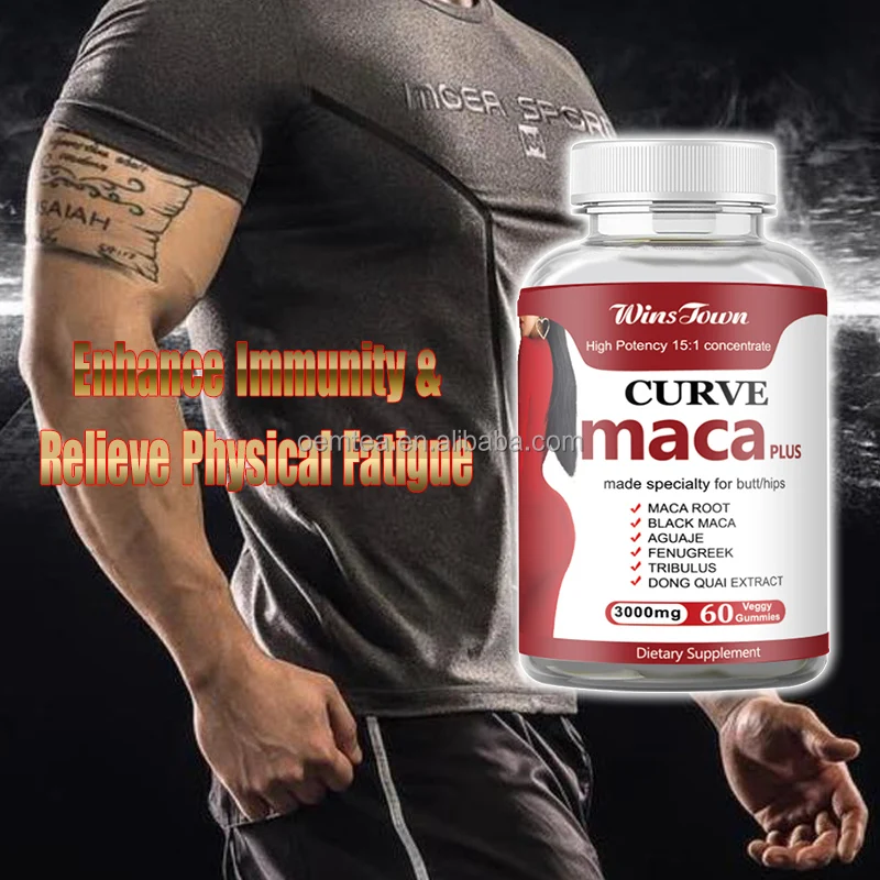 Best selling maca pills Capsules Hips Butt Gummies from Factory Private Label