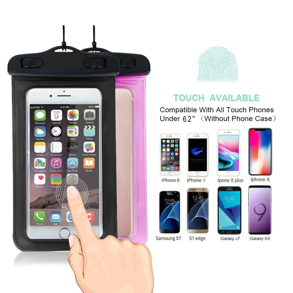 Wholesale Full View Waterproof Case Rainforest transparent dry bag Seaside Swimming Pouch Mobile Phone Covers for smartphone