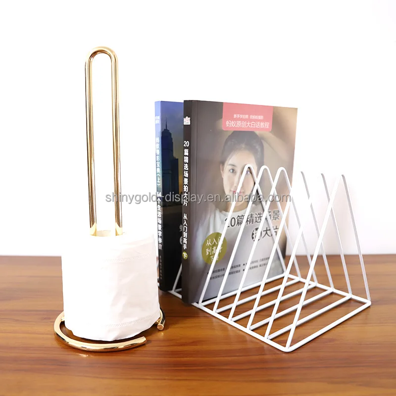 Nordic Gold Metal Iron Desktop Paper Towel Holder Dining Room Living Room Toilet Roll Paper Holder Storage Rack Napkin Holder