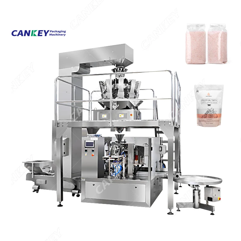 Stand Up Zipper Bag Sugar Granule Packing Pepper Salt Packaging Machinery Flow Pack Food Grains Packing Machine