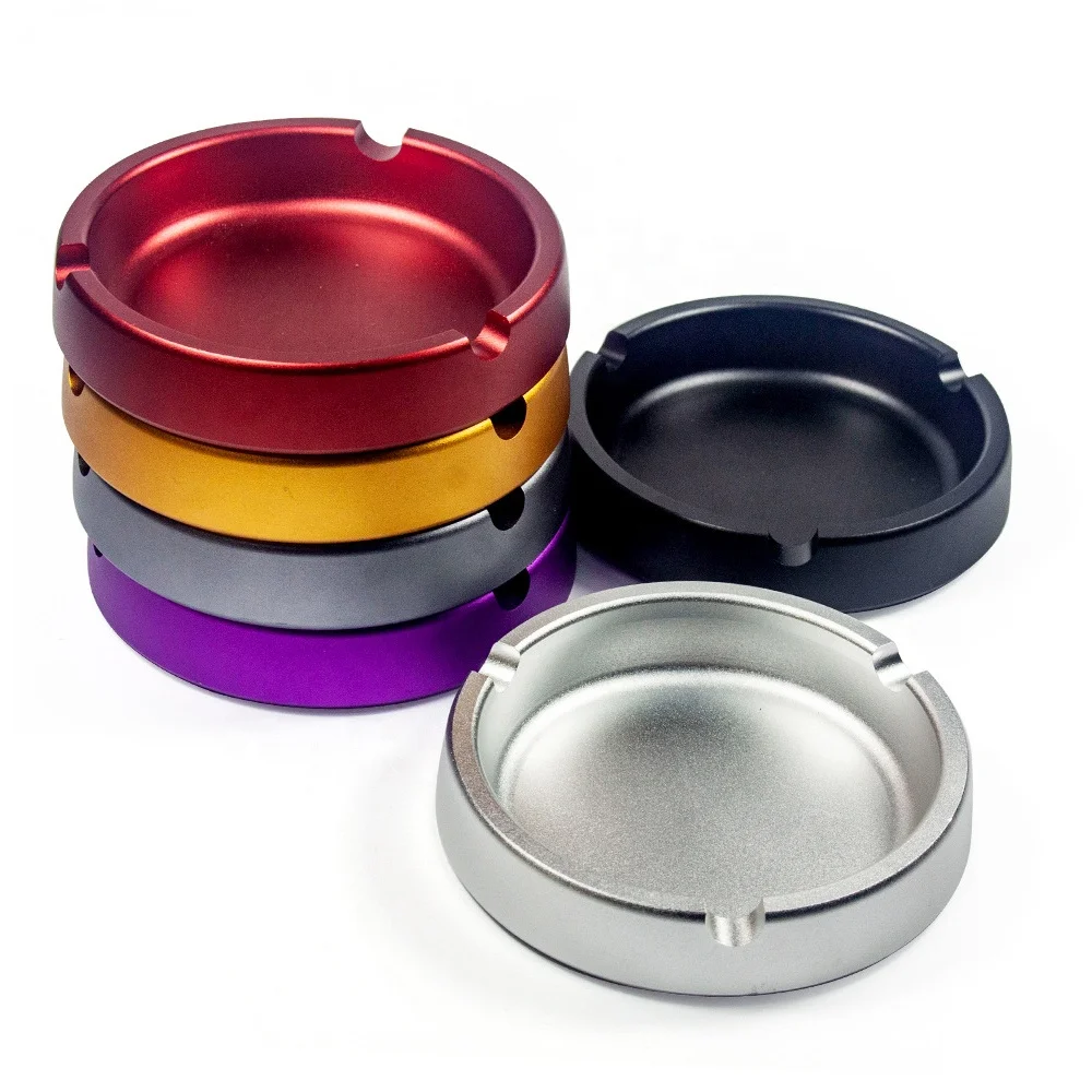 Фабричная изготовленная на заказ Роскошная портативная пепельница Алюминиевая из нержавеющей стали домашняя металлическая серая