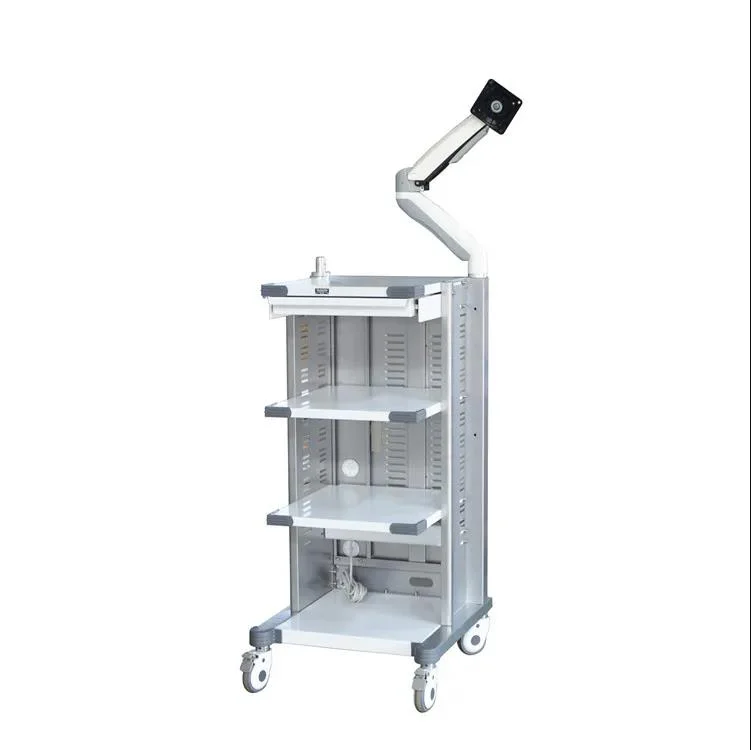TUYOU New Design 360 Degrees Rotating Endoscopic Tower Hospital Computer Trolley Cart For Endoscope Camera System
