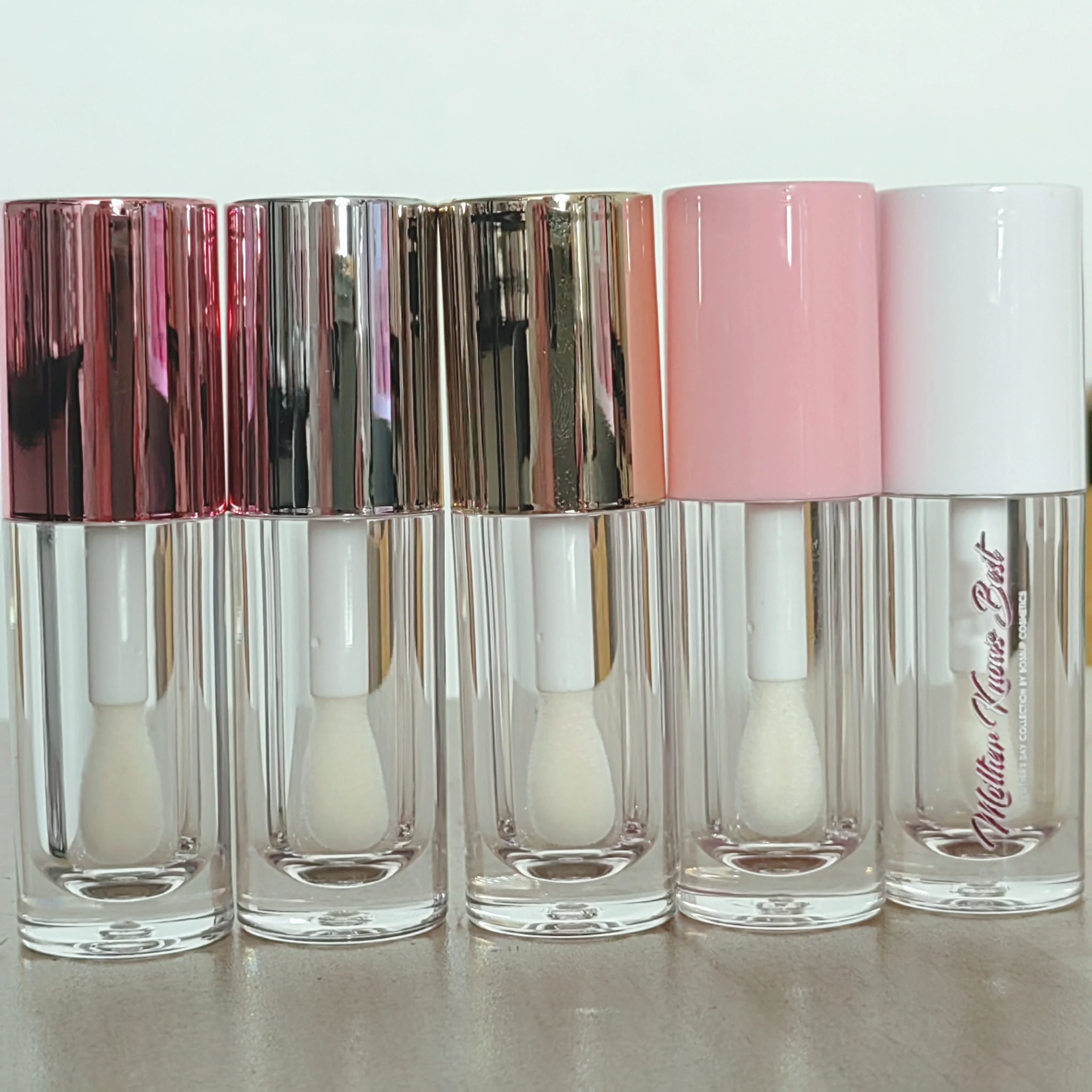 custom lipgloss tubes and packaging tube Big Brush Applicator Lip Gloss Packaging Wand Empty Lip gloss Tube With Stopper