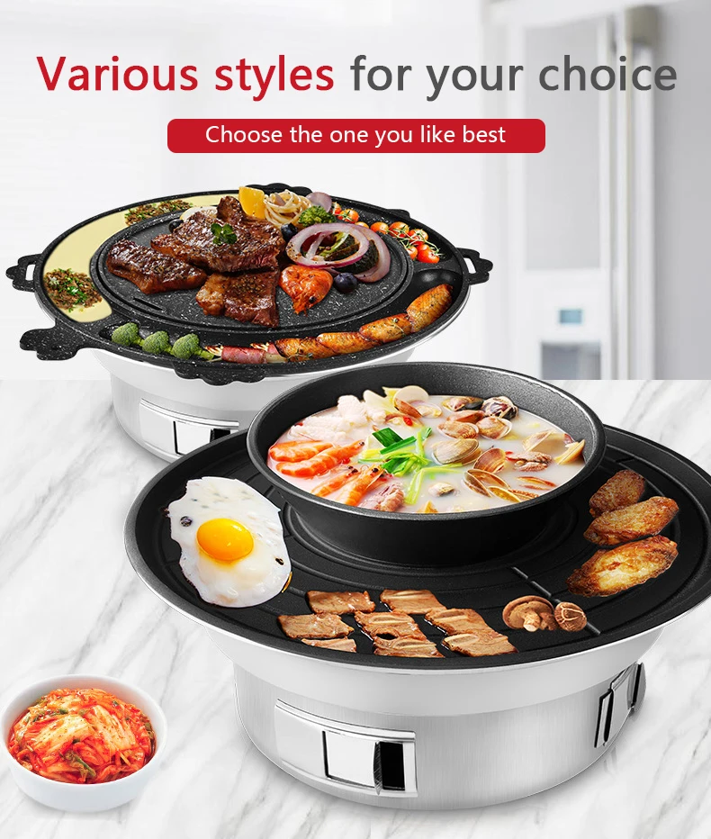 Outdoor Table Tabletop Portable Smokeless Korean Bbq Oven Barbecue Grill Charcoal For Hom With Nonstick Tray