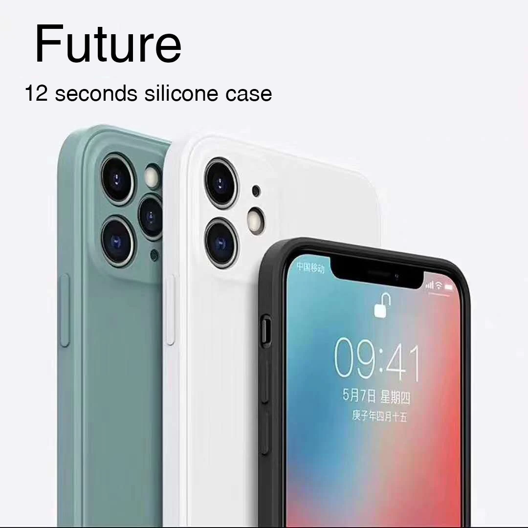 New design luxury Matte square phone case for 12 11 XR 11pro xs Soft silicone tpu customized mobile cover