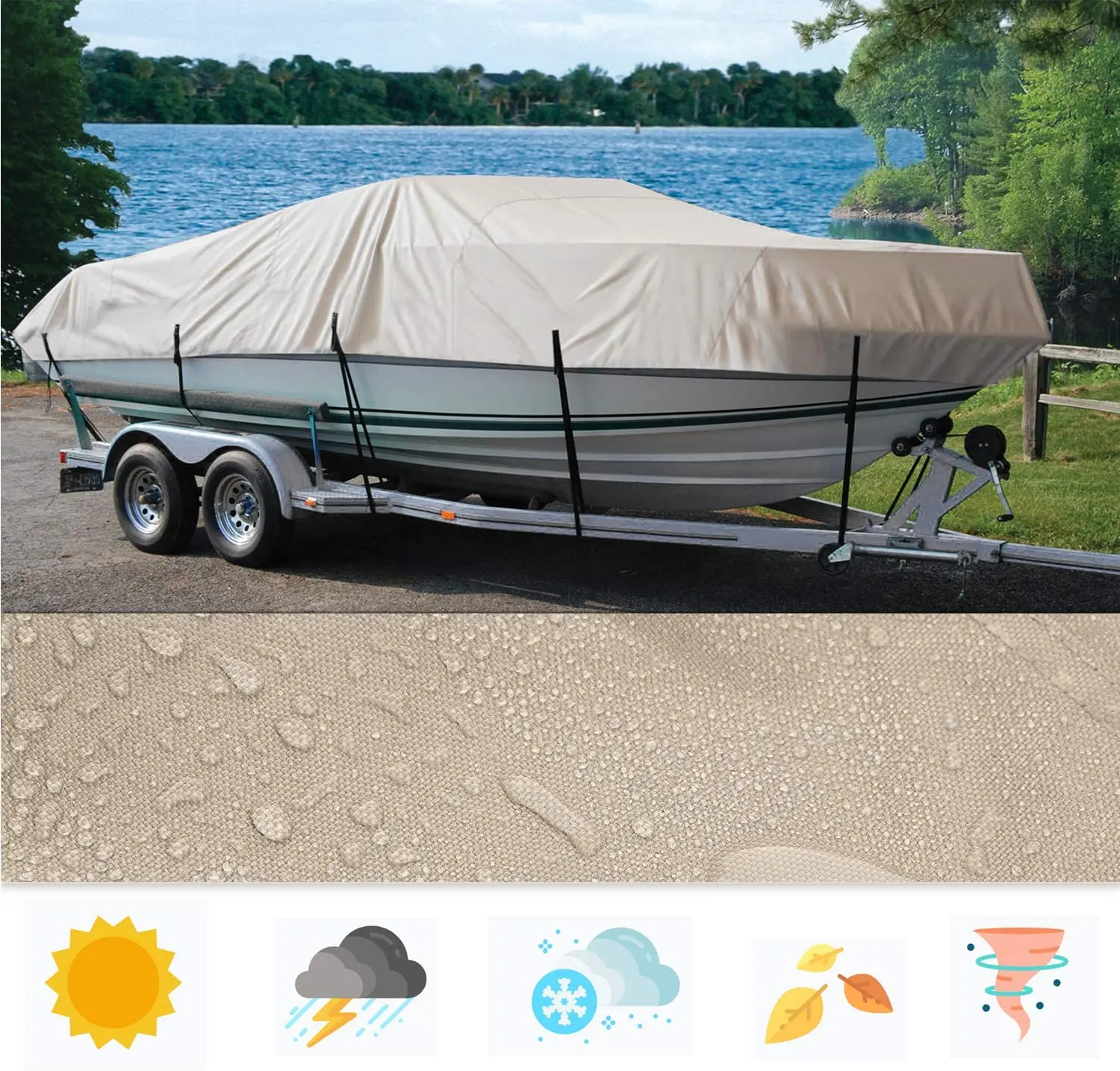 Водонепроницаемый универсальный чехол Woqi для лодки, 12-14 дюймов, 600D