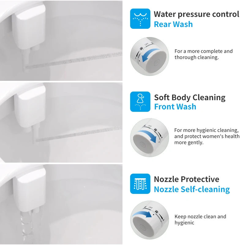 New Design Key Button Ultra-Slim Bidet Toilet Attachment Detachable Smart Bidet Toilet Dual Nozzle Bidet
