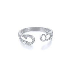 CANNER Wholesale Jewelry New Designs 18K Gold Plated S925 Silver Zircon Opening Ring Adjustable Rings