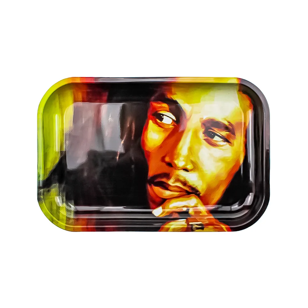 Lanchuang Various Designs 29*19CM Tinplate Smoking Tin Metal Iron Herb Rolling Tray Wholesale Ash Tray Custom Logo