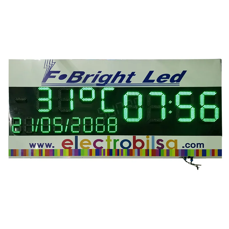 Professional Customized Large Outdoor Digital Clock with Waterproof Billboard LED Clock Thermometer and Date Display