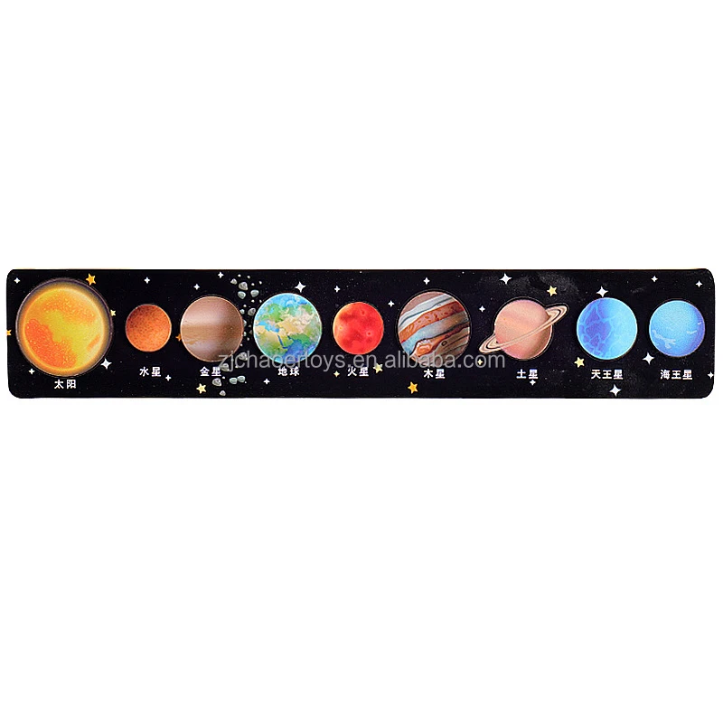 NEW Solar System Space Planet Montessori wooden board puzzle games kindergarten educational toys for kids boys and girls
