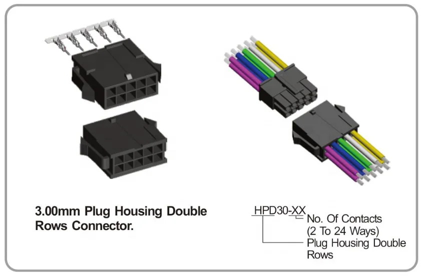 Эквивалент Molex 43645-0200 43645-0208 43020-0401 43020-06013 0 мм Штекерный корпус двухрядный Micro Fit