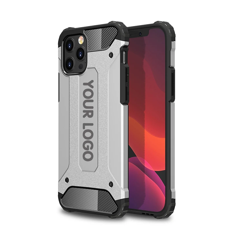 Защитный чехол для Iphone 11/толстый/защита экрана/серебристый черный