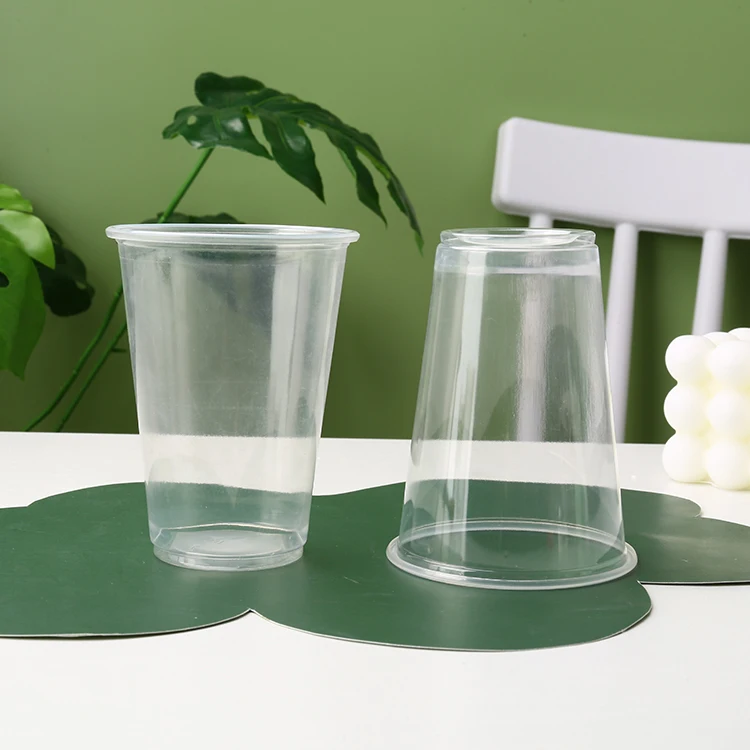 Wholesale Printed Logo Disposable Transparent Plastic Drinking Cups 500CC Custom Plastic Cups PP For Drink