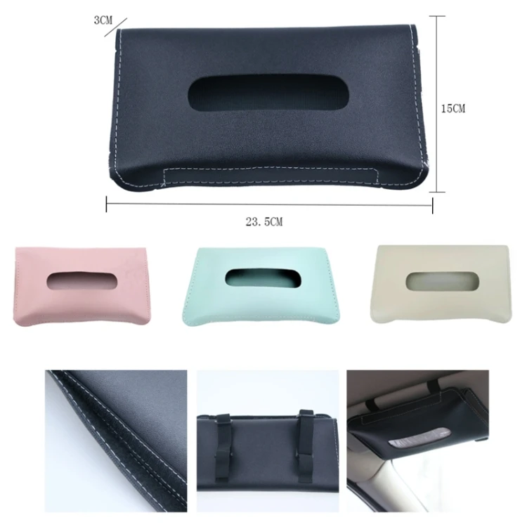 Wholesales price Car Armrest Box Sun Visor Hanging Leather Tissue Box home use