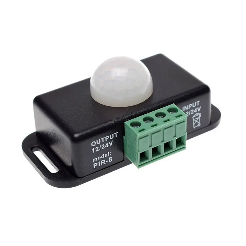 12V 24V 8A Automatic Adjust PIR Motion Sensor Switch IR Infrared Detector Light Switch Module for LED Strip Light Lamp