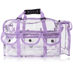 Professional Transparent Clear PVC Makeup Kits Organizer Travel Toiletry Make up Cosmetic Bag with Adjustable Strap