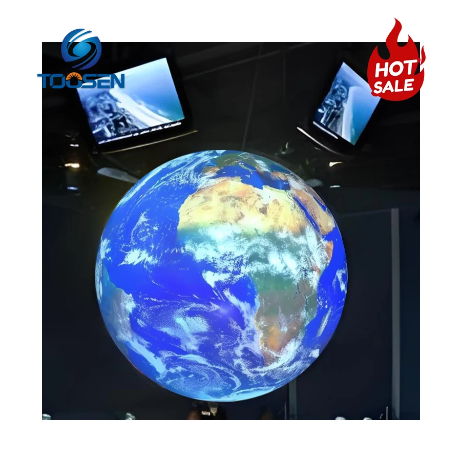 Toosen Factory OEM ODM Spherical LED Video Screen Globe Full Color Indoor and Outdoor P5 P6 P8 P10 Sphere LED Wall Ball Display