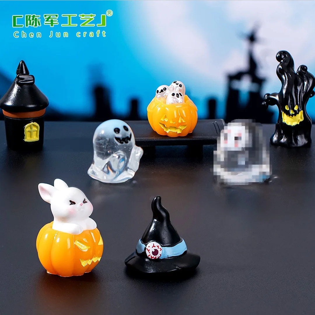 Foreign trade landscape Halloween crystal ball decoration accessories no face monster ghost pumpkin resin trinket