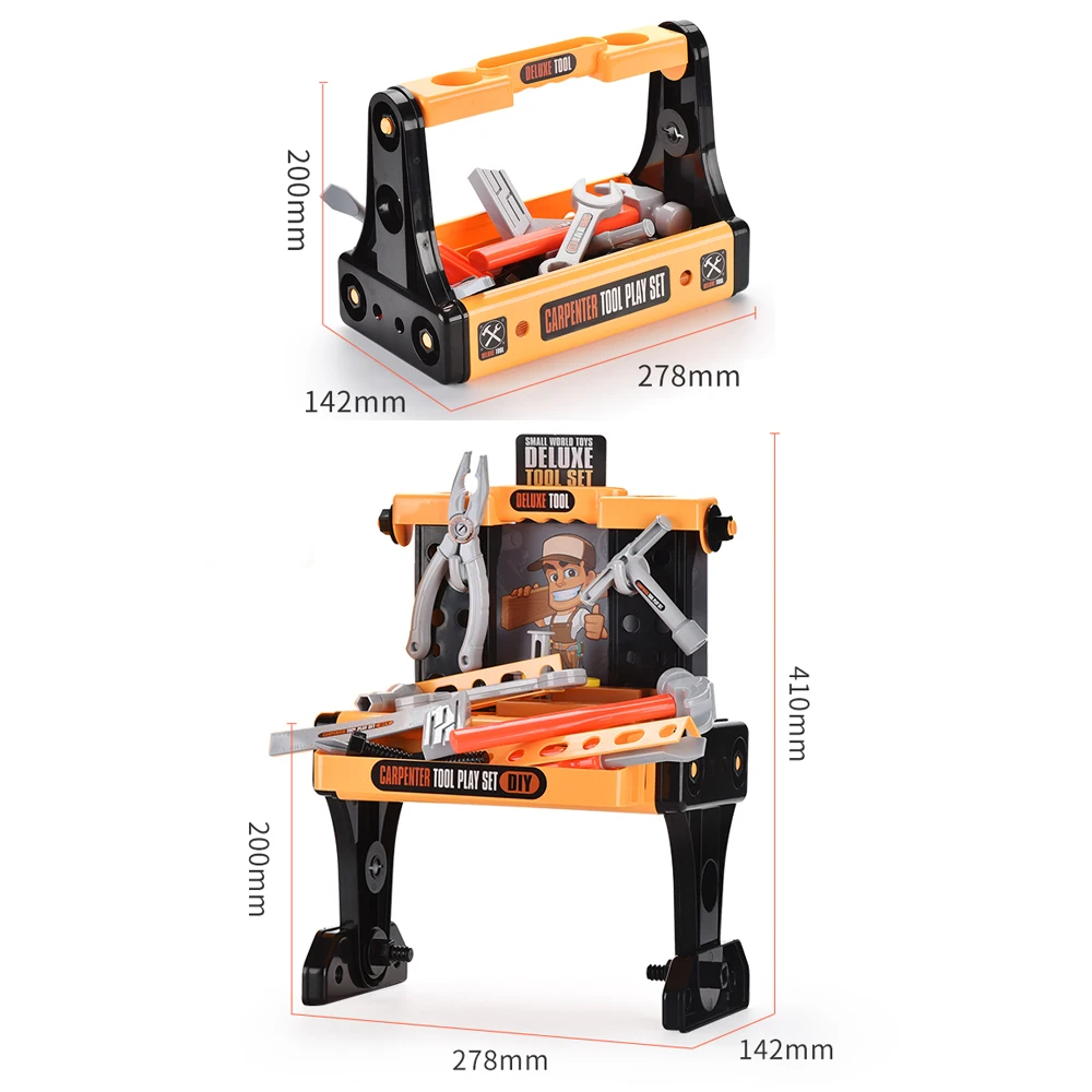 2 IN 1 plastic carpenter tool set kids diy construction deluxe tools set toys