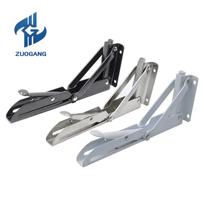 Zuogang Stainless Storage Rack Adjustable Angle Wall Mounted Shelf Bracket Wall-mounted Folding Bracket