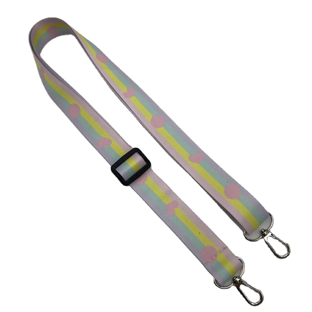 Factory price Sublimation Custom Keychain Lanyard With double metal hook for water bottle holder
