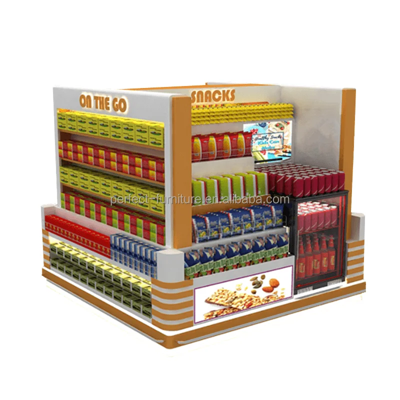 Retail Snack Display Stand Shopping Mall Shop Design candy bar