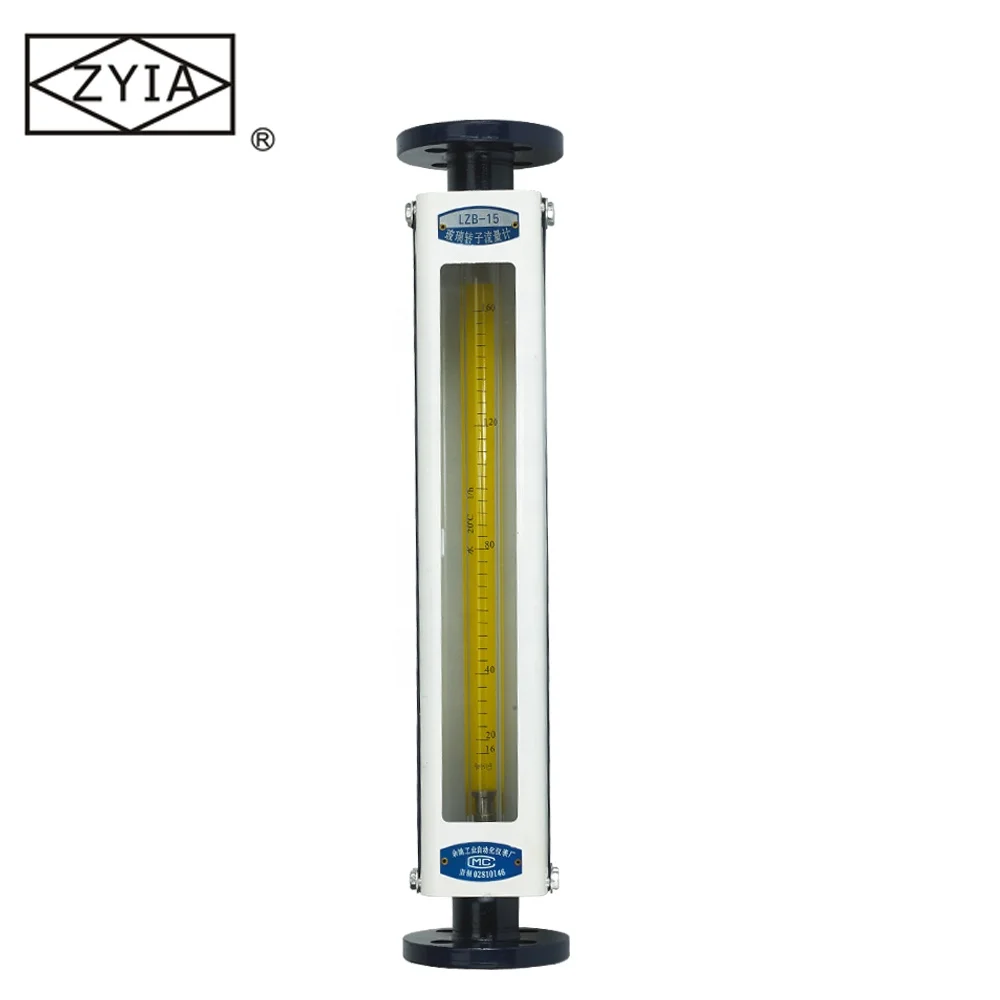 LZB-B series stainless steel flange type chemical  glass tube rotameter water flow meter