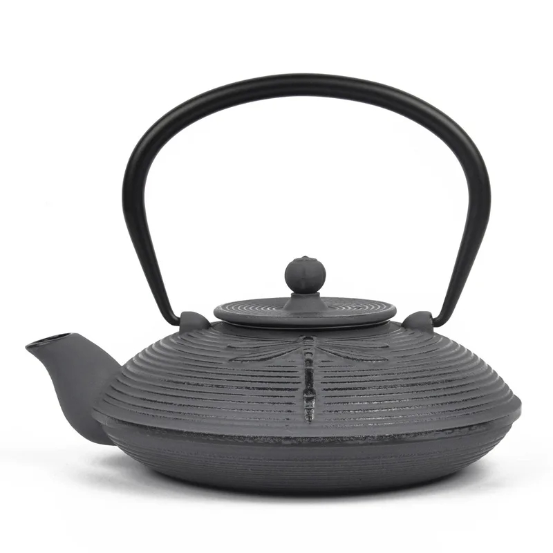 Чугунный чайник с зеленой липой 750 мл ручкой для красного зеленого синего чая заваривания термостойкий цветной