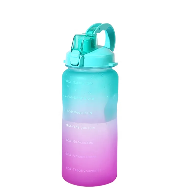 2 Liter Custom Logo Motivational Water Bottle Gym Sports BPA Free Plastic Water Bottles