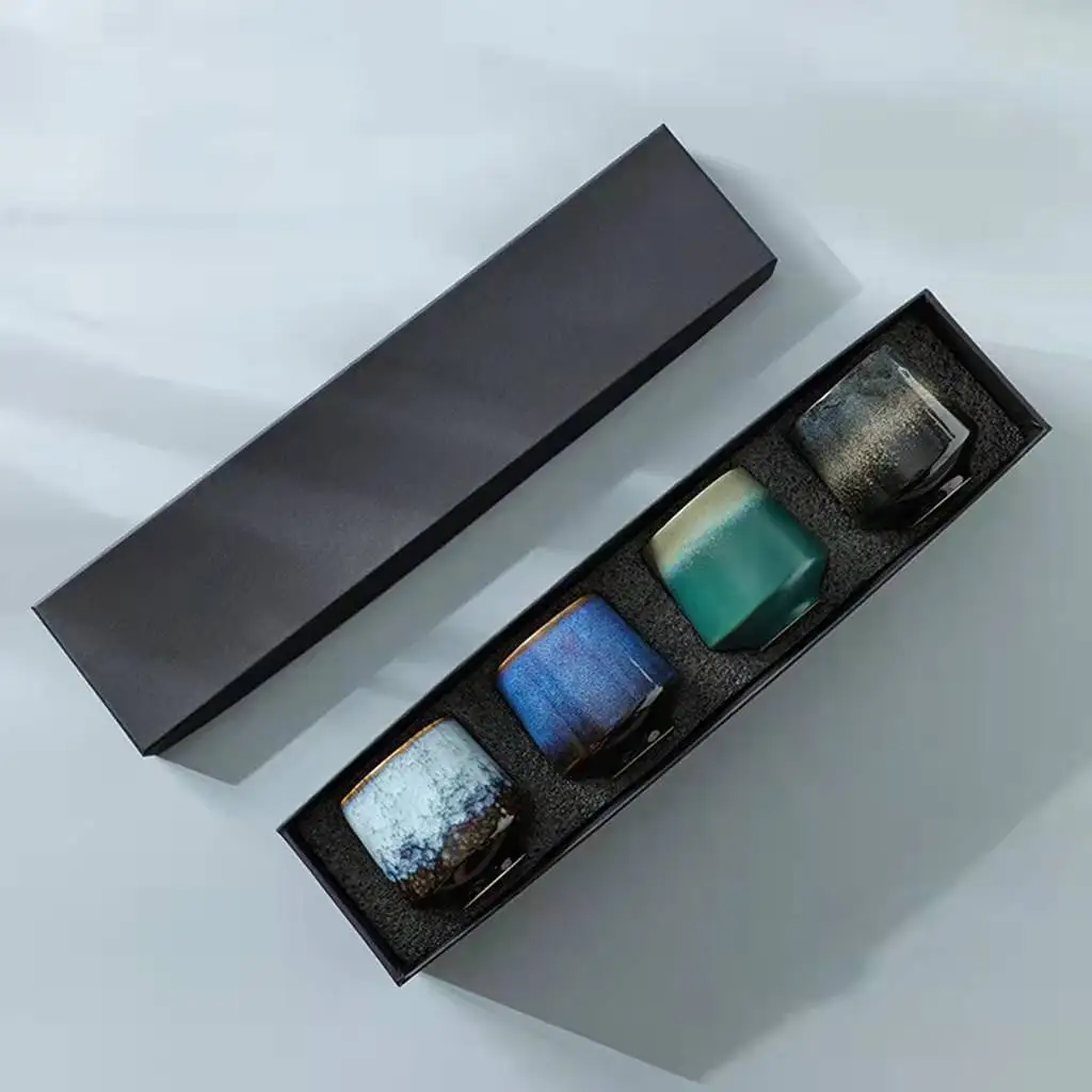 Hot sale Japanese style coffee cups handmade glazed pottery mug 220ml creative tea cup set reusable water mugs