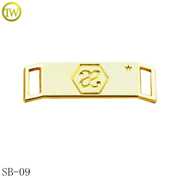 Wholesale shoe lace locks custom engraved blanks metal shoelace tags charm with custom logos